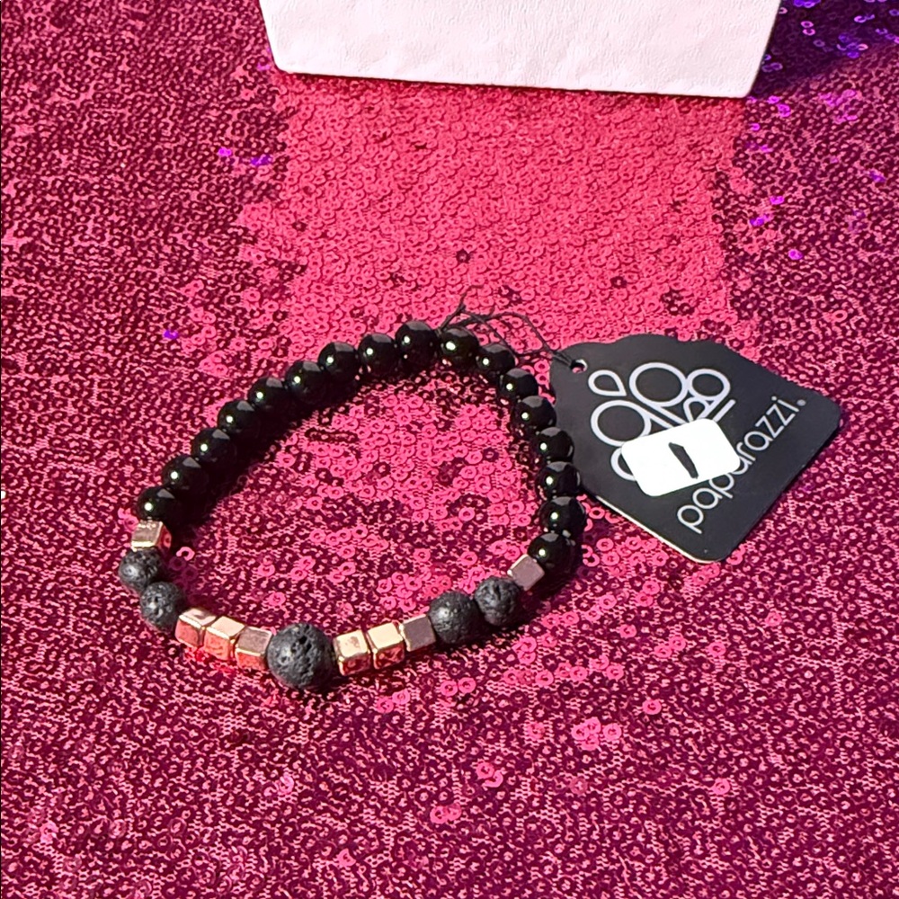 Paparazzi Black and Gold Beaded Bracelet